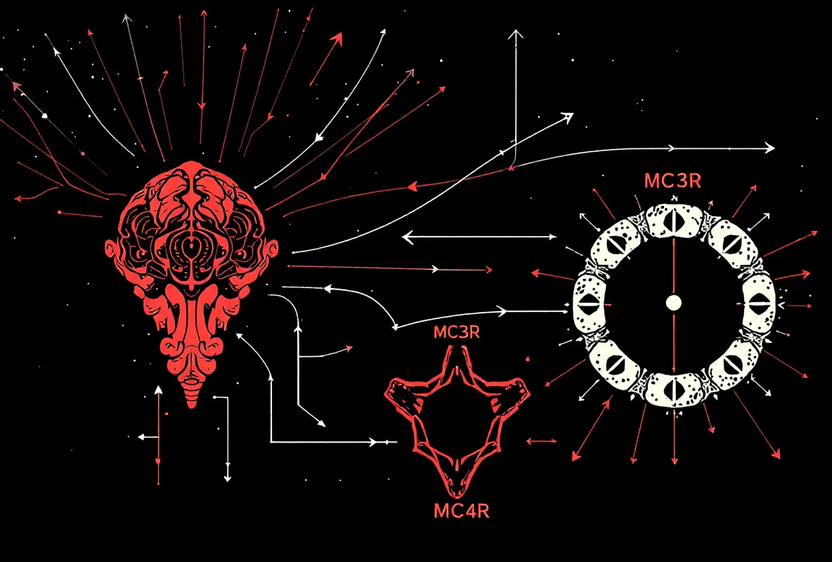 Noir schematic of a central melanocortin-receptor signaling pathway